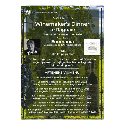 Winemaker's Dinner - Le Ragnaie - Enomania - 19. november 2026 kl. 18.00