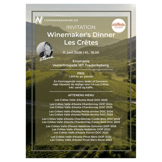 Winemaker's Dinner - Les Crêtes - Enomania - 11. juni 2026 kl. 18.00