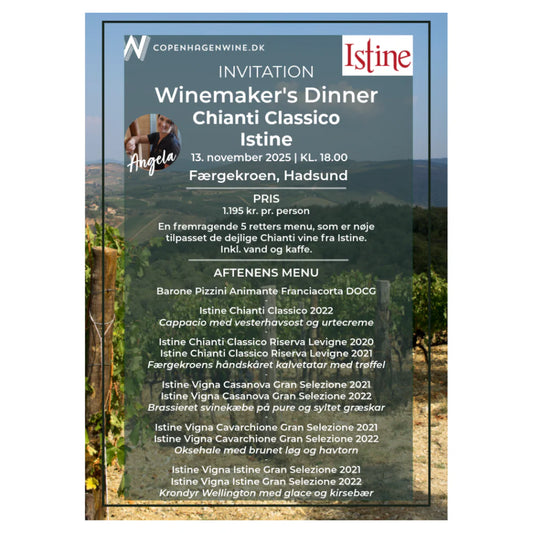 Winemaker's Dinner med Chianti Classico Istine - Færgekroen, Hadsund - 13. november 2025 kl. 18:00