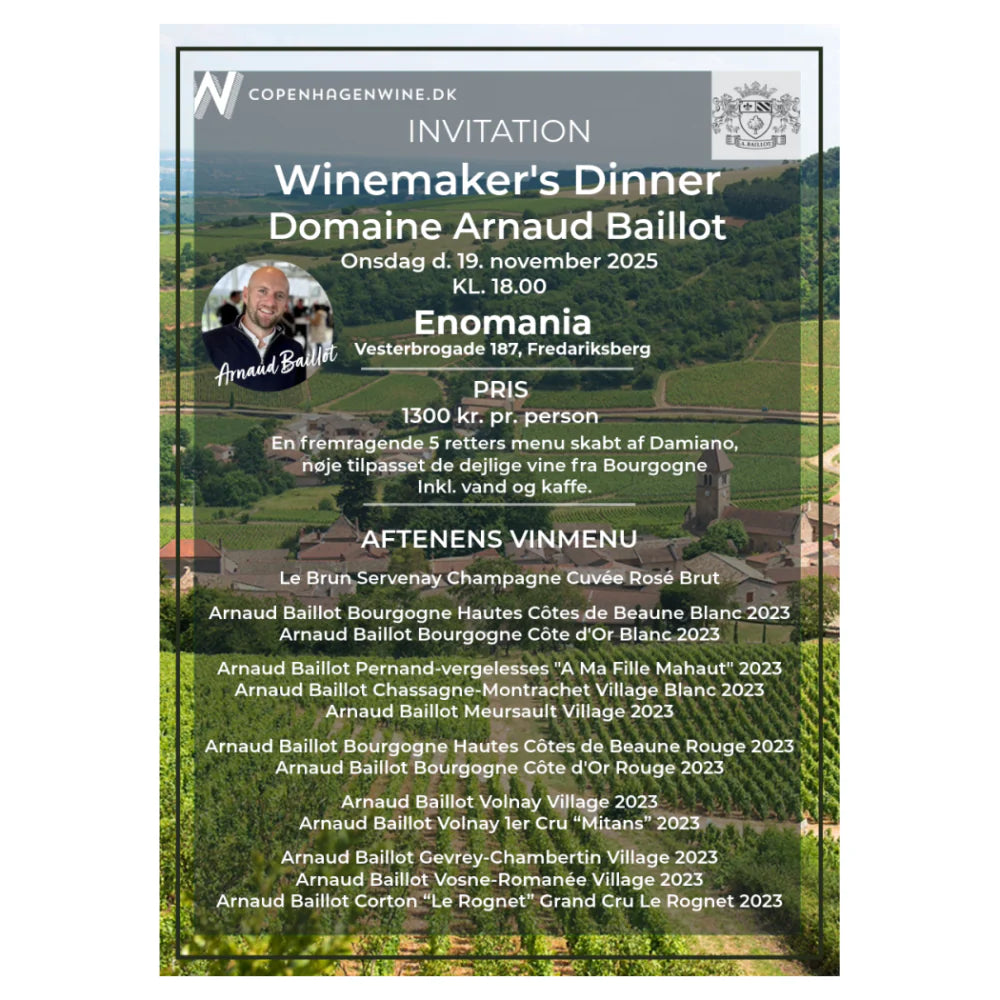 Winemaker's Dinner med Domaine Arnaud Baillot - Enomania - Onsdag d. 19. november 2025 kl. 18:00