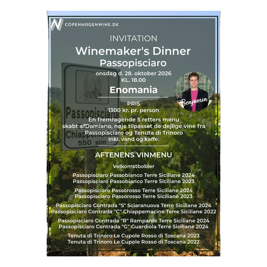 Winemaker's Dinner - Passopisciaro - Enomania - 28. oktober 2026 kl. 18.00